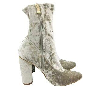 Cape Robbin Women's Shoes Size 10 Metalic Silver Shiny Round Heels Boots Pointy